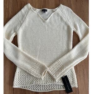 Carolyn Taylor Knitted Chunky Cream Sweater Size Small NWT